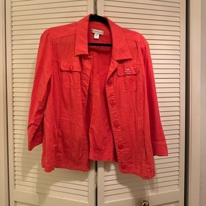 Pink/Salmon Linen button down - size xl
